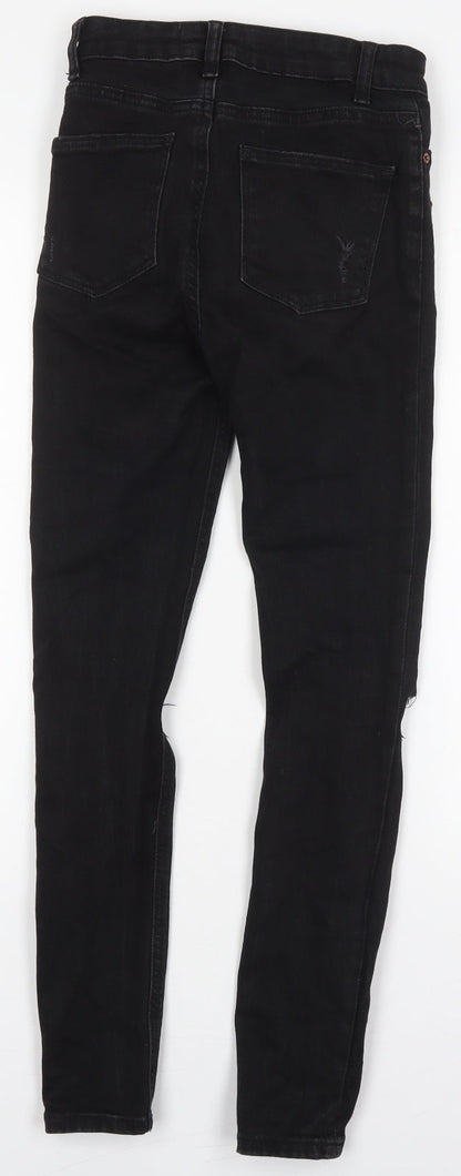 Denim Co Womens Black  Cotton Skinny Jeans Size 6 L28 in Regular Button