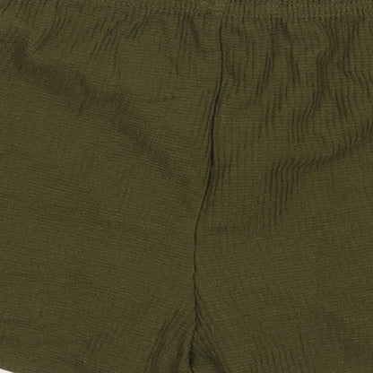 Topshop Womens Green  Cotton Sweat Shorts Size 6  Regular Drawstring