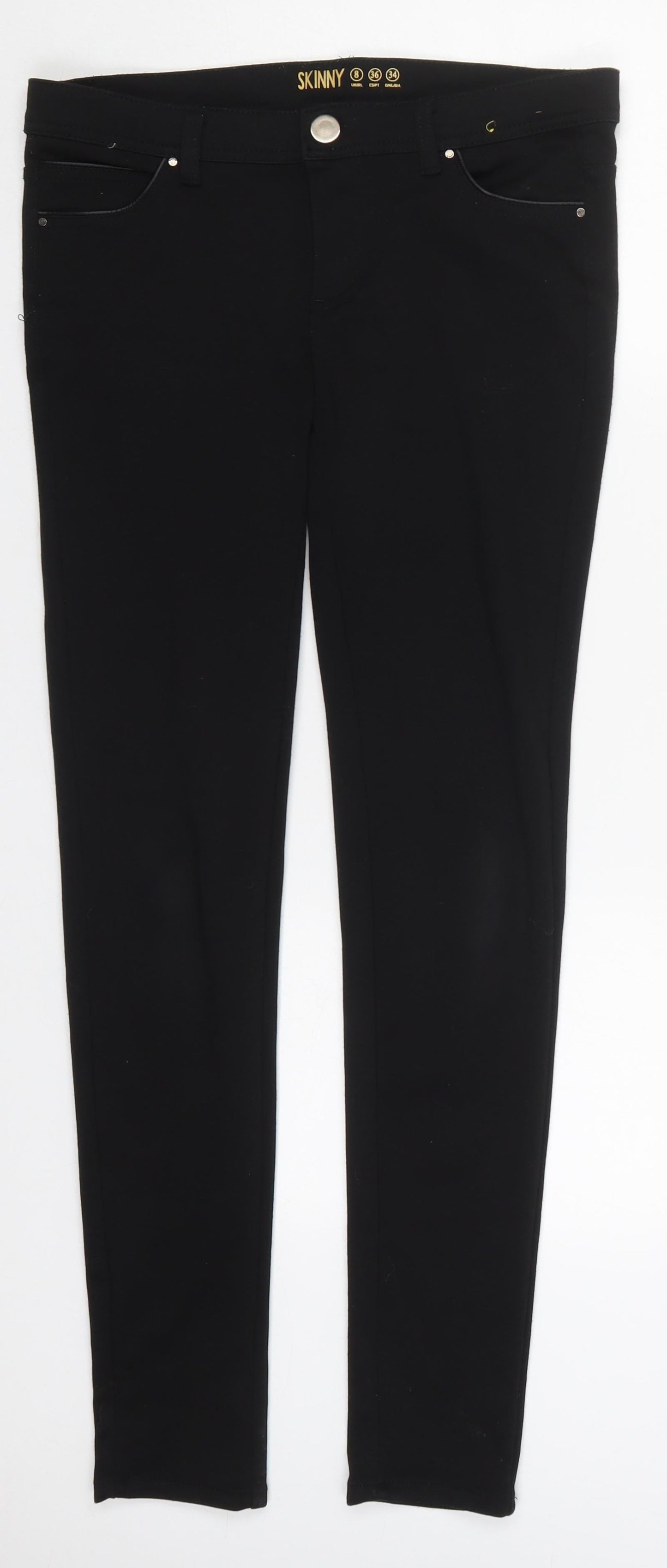 Denim Co Womens Black  Polyester Trousers  Size 8 L29 in Regular Button