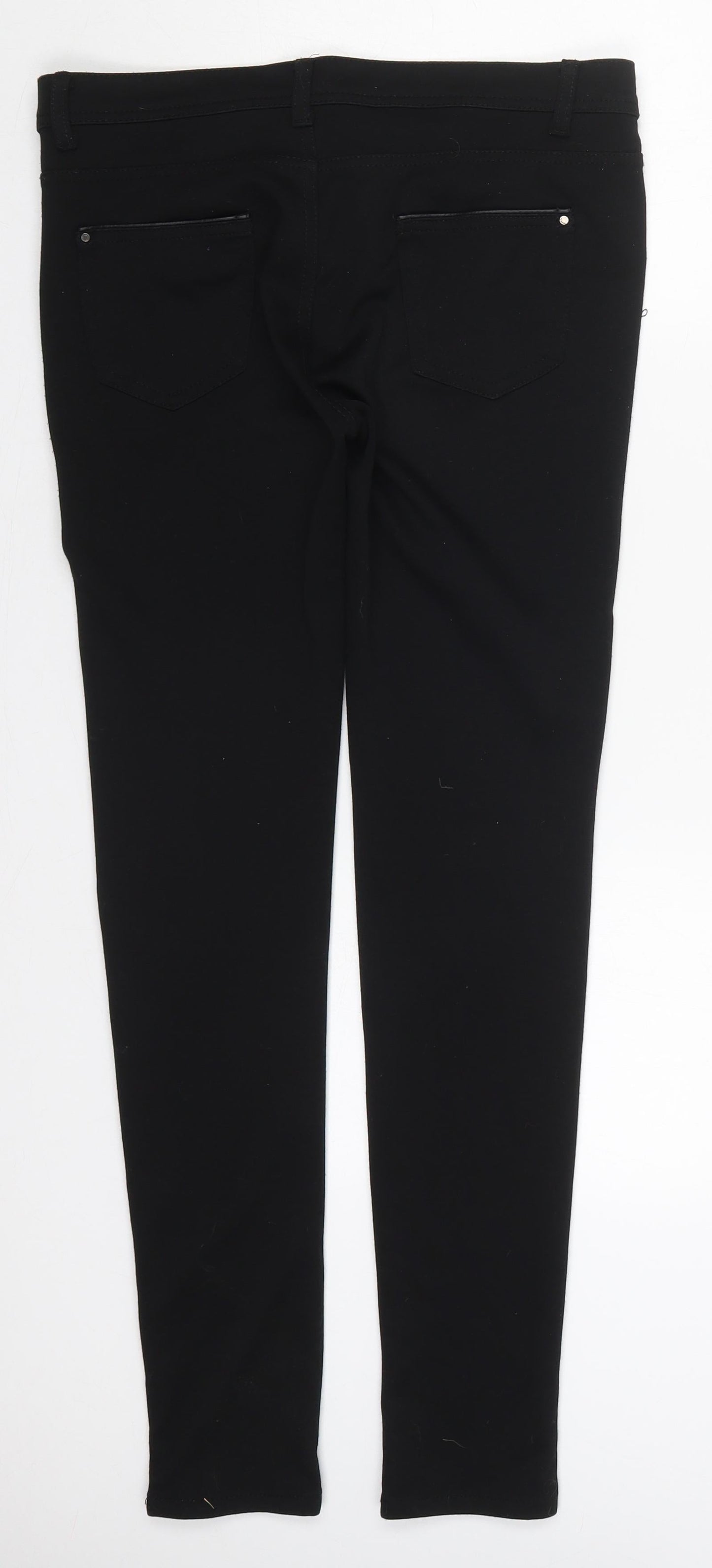Denim Co Womens Black  Polyester Trousers  Size 8 L29 in Regular Button