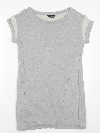 Internacionale Womens Grey  Cotton T-Shirt Dress  Size 10  Round Neck Pullover - Sweater Dress