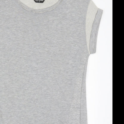 Internacionale Womens Grey  Cotton T-Shirt Dress  Size 10  Round Neck Pullover - Sweater Dress