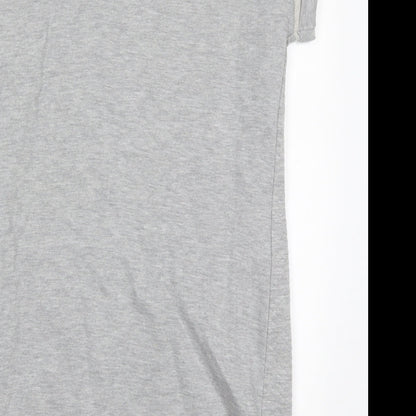 Internacionale Womens Grey  Cotton T-Shirt Dress  Size 10  Round Neck Pullover - Sweater Dress