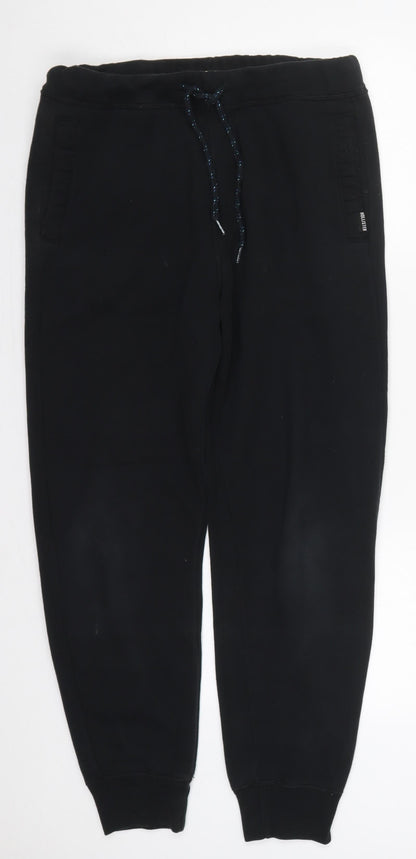 Hollister Mens Black  Cotton Sweatpants Trousers Size XS L27 in Regular Drawstring