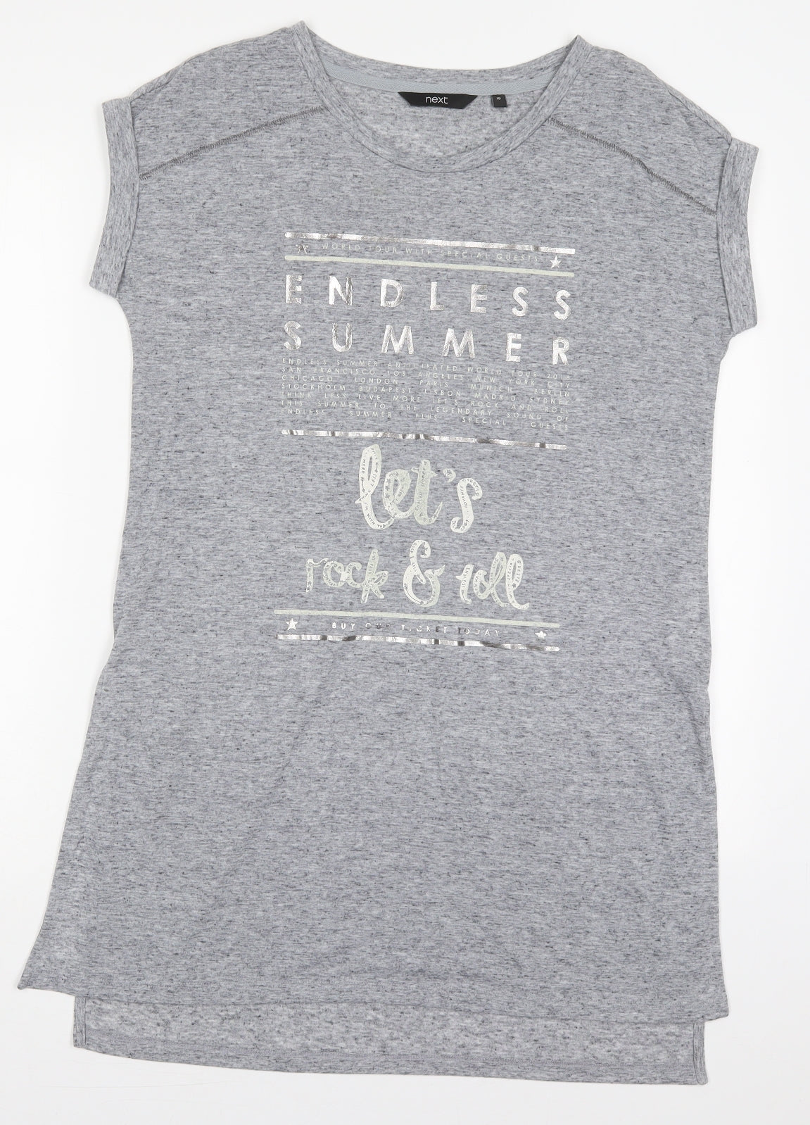 Womens UK Size 10 NEXT Grey Basic T-Shirt