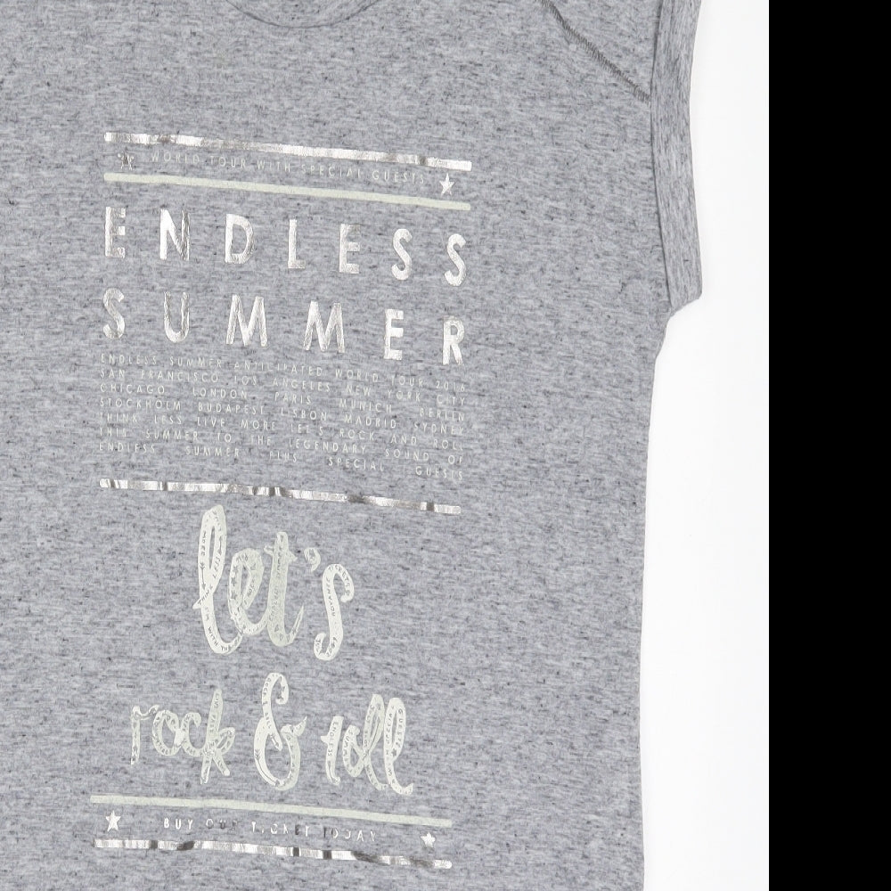 Womens UK Size 10 NEXT Grey Basic T-Shirt