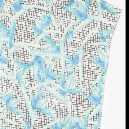 Zara Womens Blue Floral Polyester T-Shirt Dress  Size S  Crew Neck Pullover