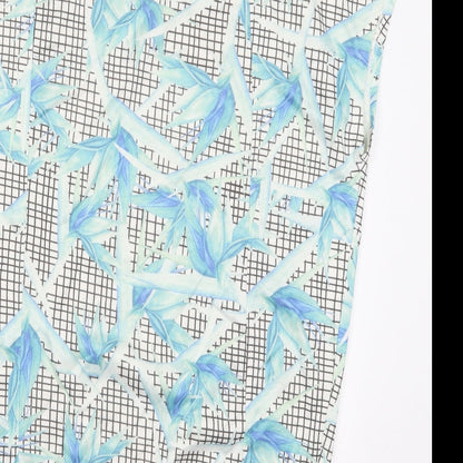 Zara Womens Blue Floral Polyester T-Shirt Dress  Size S  Crew Neck Pullover