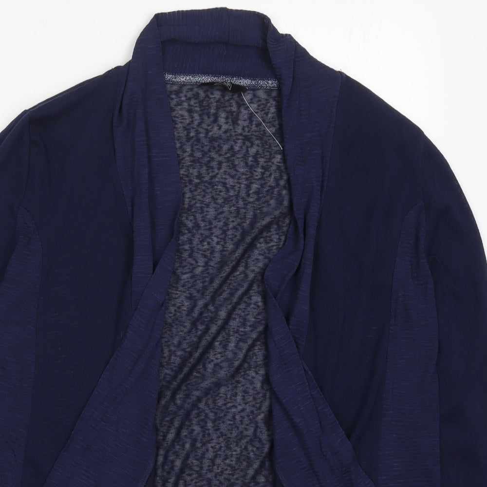 F&F Womens Blue V-Neck  Polyester Cardigan Jumper Size 10