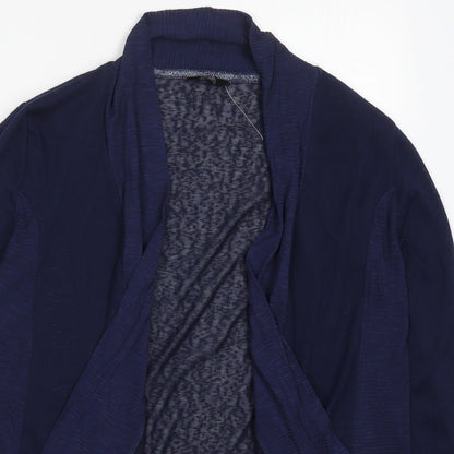 F&F Womens Blue V-Neck  Polyester Cardigan Jumper Size 10