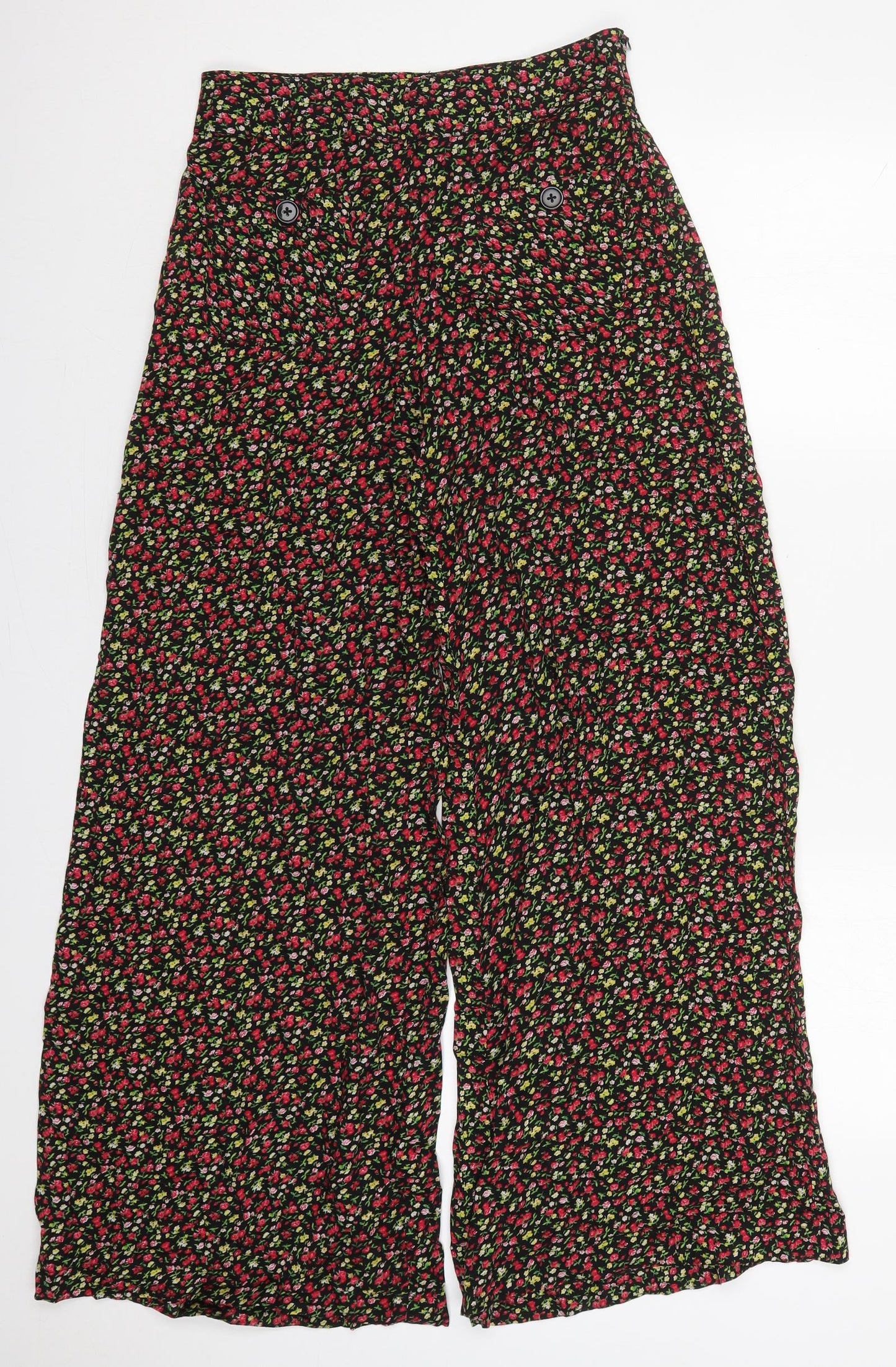 New York Laundry Womens Red Floral Viscose Trousers  Size 8 L31 in Regular Button - Yellow Flowers