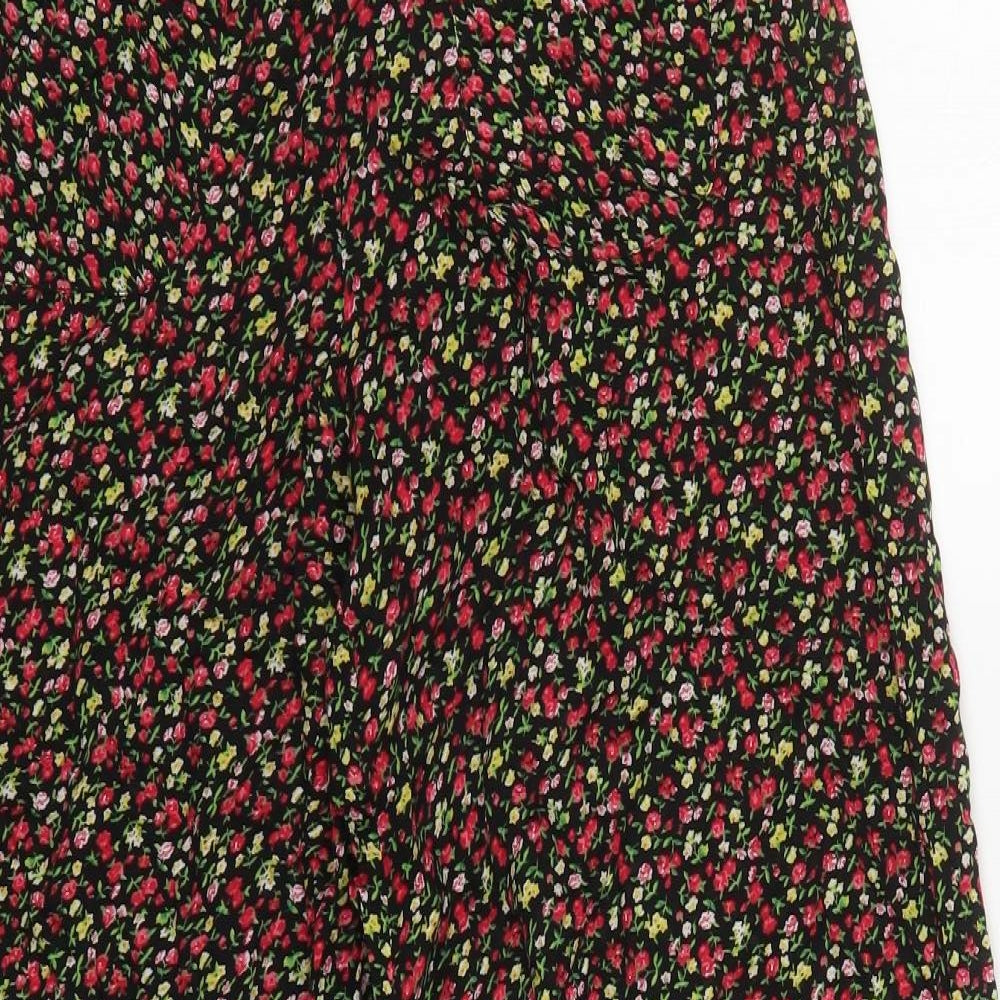 New York Laundry Womens Red Floral Viscose Trousers  Size 8 L31 in Regular Button - Yellow Flowers