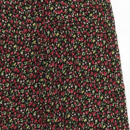 New York Laundry Womens Red Floral Viscose Trousers  Size 8 L31 in Regular Button - Yellow Flowers