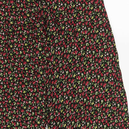 New York Laundry Womens Red Floral Viscose Trousers  Size 8 L31 in Regular Button - Yellow Flowers