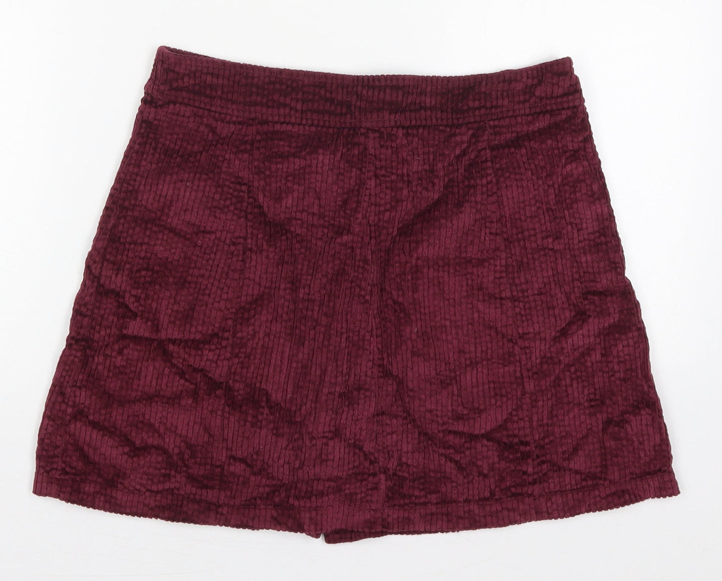 Cameo Rose Womens Purple  Cotton A-Line Skirt Size 28 in   Button