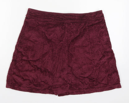 Cameo Rose Womens Purple  Cotton A-Line Skirt Size 28 in   Button