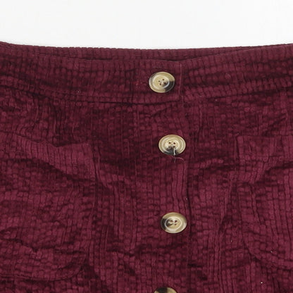 Cameo Rose Womens Purple  Cotton A-Line Skirt Size 28 in   Button