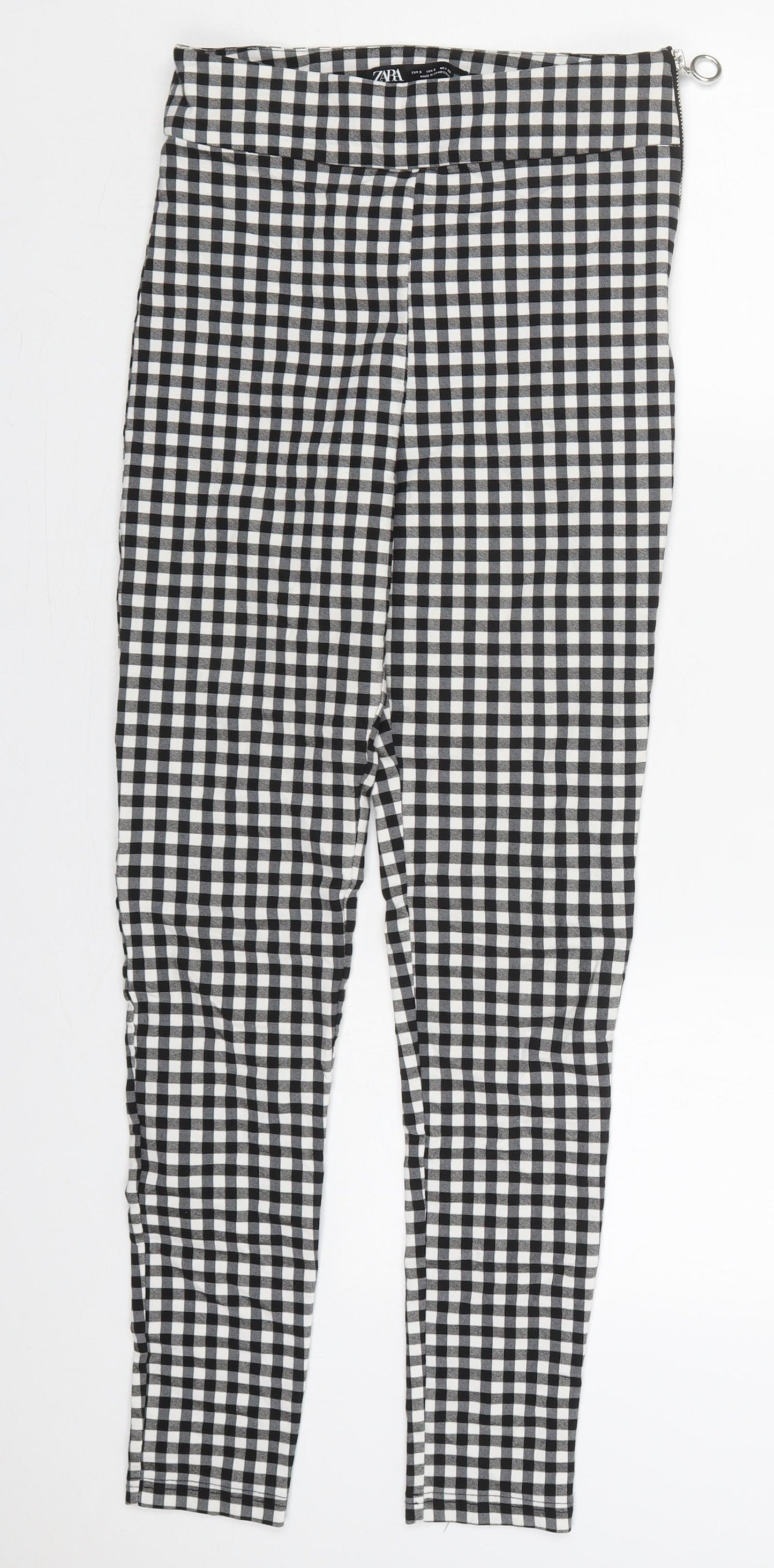 Womens UK Size S Zara Regular Fit  Black Trousers