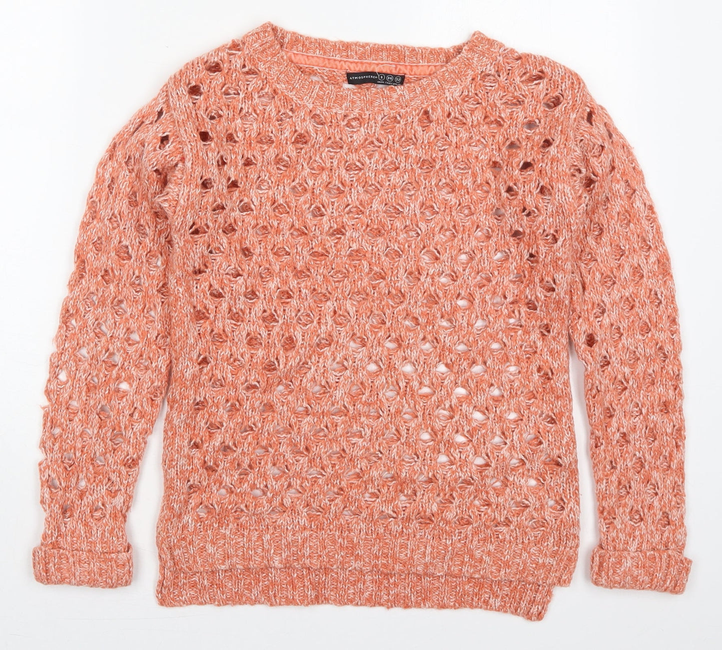 Atmosphere Womens Pink Round Neck  Acrylic Pullover Jumper Size 6