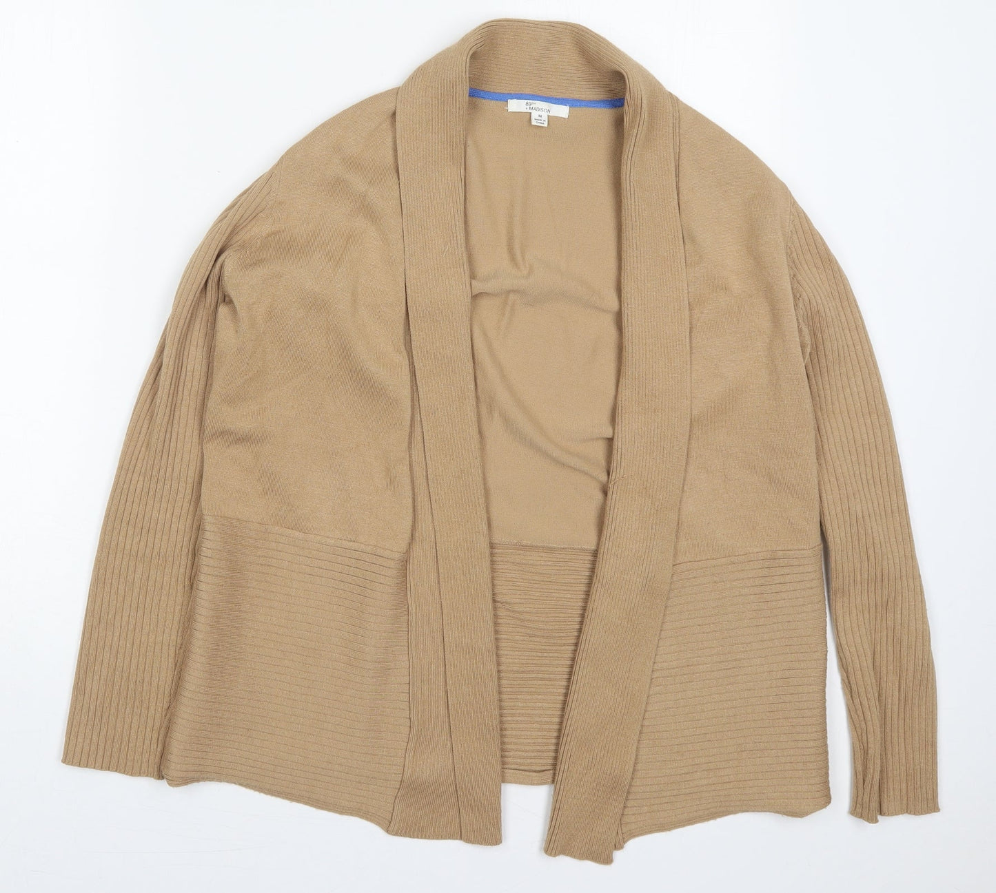 89th & Madison Womens Brown V-Neck  Rayon Cardigan Jumper Size M