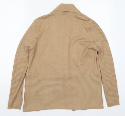 89th & Madison Womens Brown V-Neck  Rayon Cardigan Jumper Size M