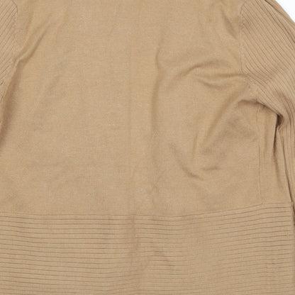 89th & Madison Womens Brown V-Neck  Rayon Cardigan Jumper Size M