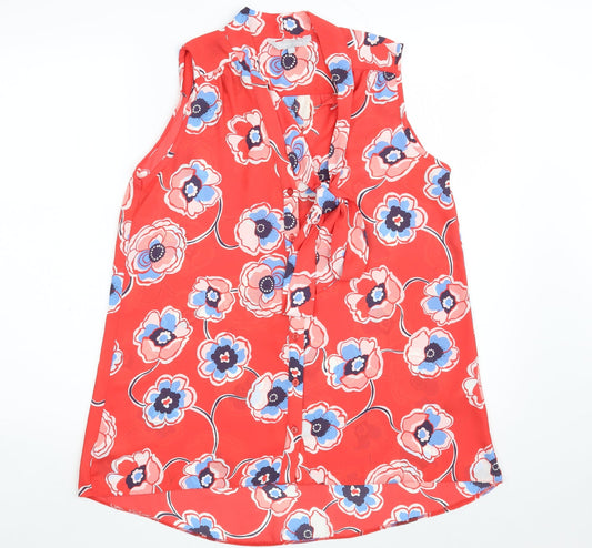 Womens UK Size 12 Red Herring Red Basic Button-Up