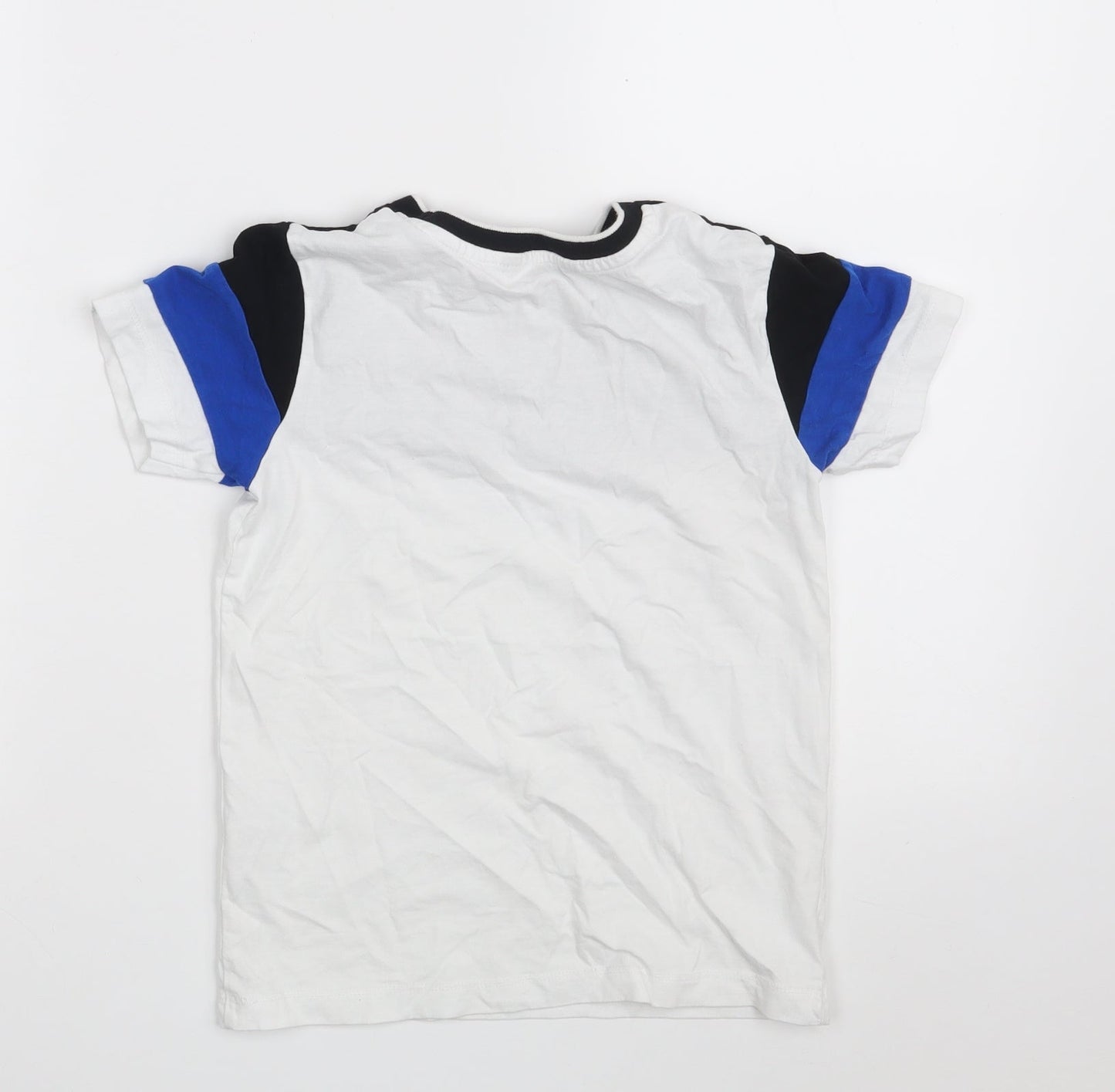 George Boys White  100% Cotton Pullover T-Shirt Size 5-6 Years Round Neck