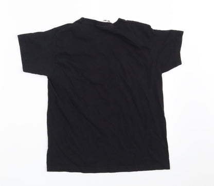 Fruit of the Loom Boys Black  100% Cotton Pullover T-Shirt Size 7-8 Years Round Neck  - Gamer