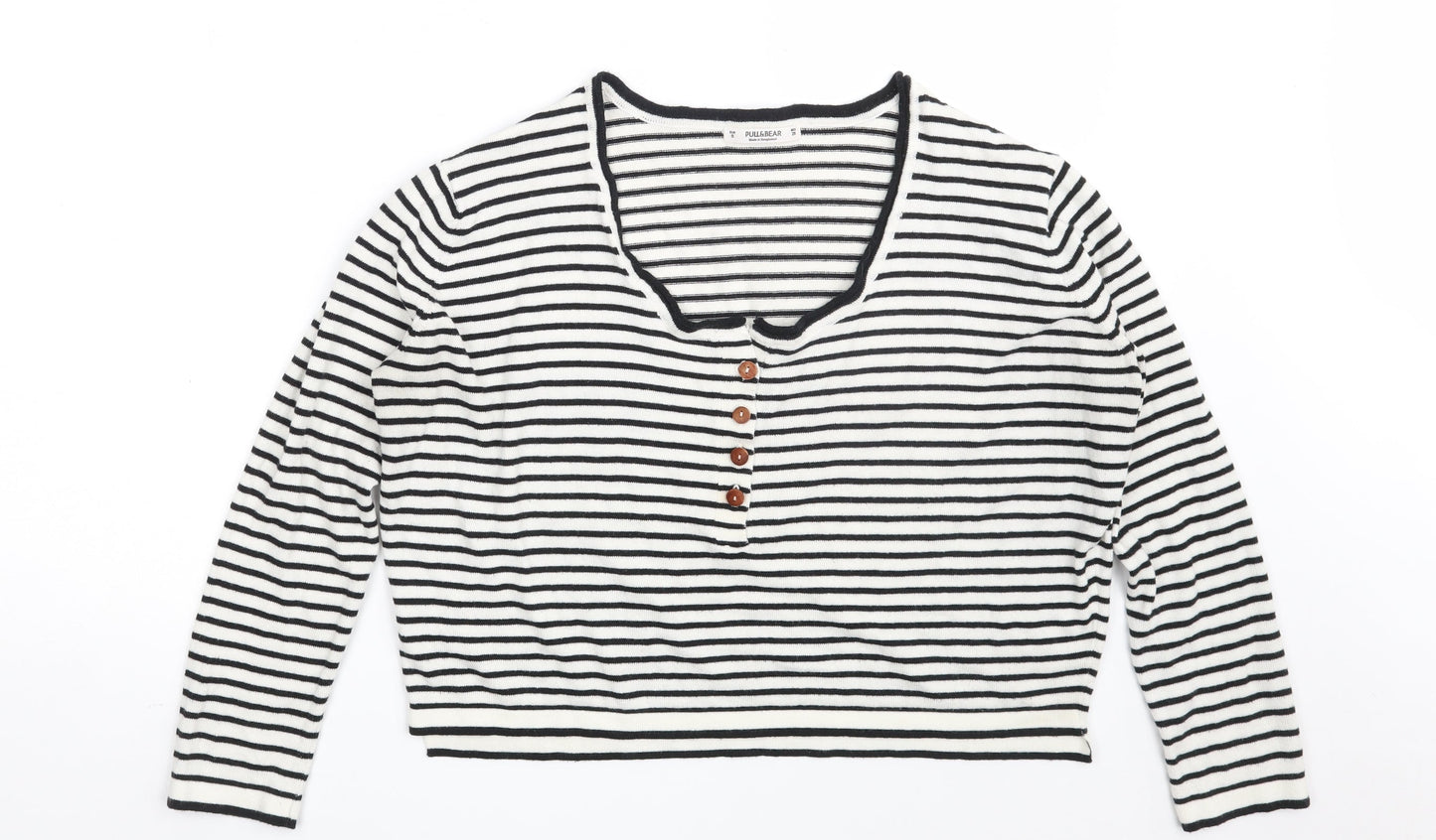 Womens UK Size S Pull&Bear White Pullover Jumper