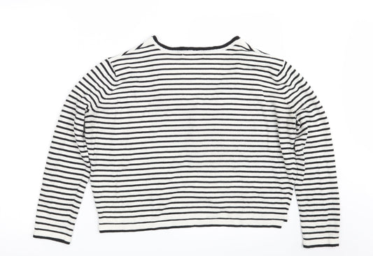 Womens UK Size S Pull&Bear White Pullover Jumper