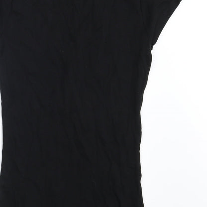 Papaya Womens Black  100% Cotton Basic T-Shirt Size 8 Scoop Neck - He's her Lobster