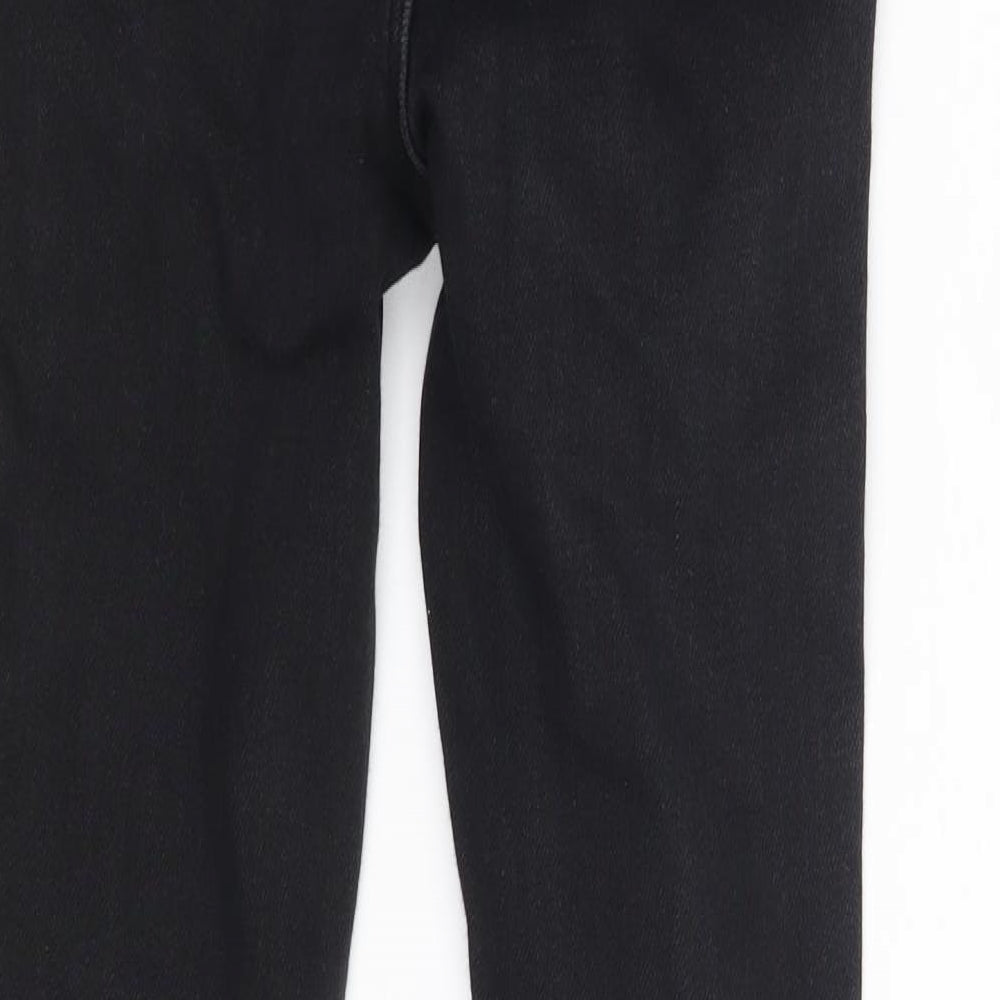 New Look Girls Black  Cotton Jegging Jeans Size 12 Years  Slim Zip - Distressed