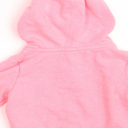 Gap Girls Pink  Cotton Pullover Jumper Size 6-9 Months  Zip