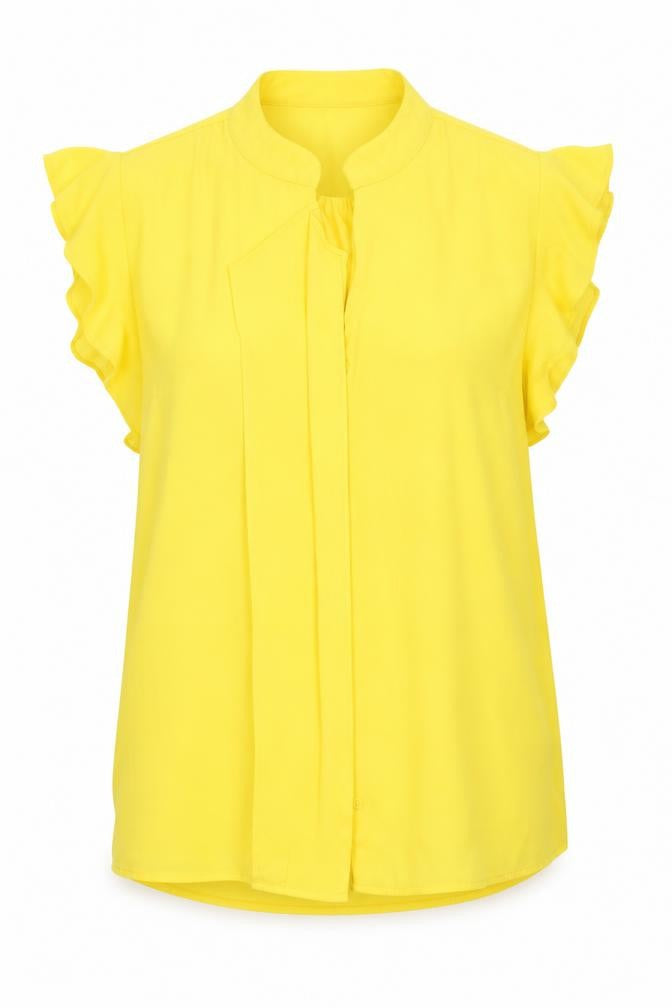 Womens UK Size 14 Oasis Yellow Basic Button-Up