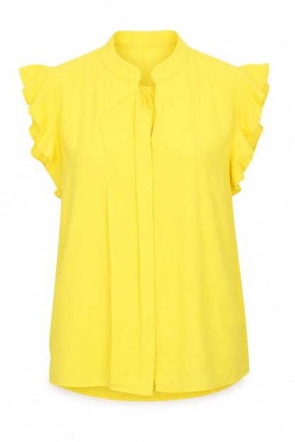 Womens UK Size 14 Oasis Yellow Basic Button-Up