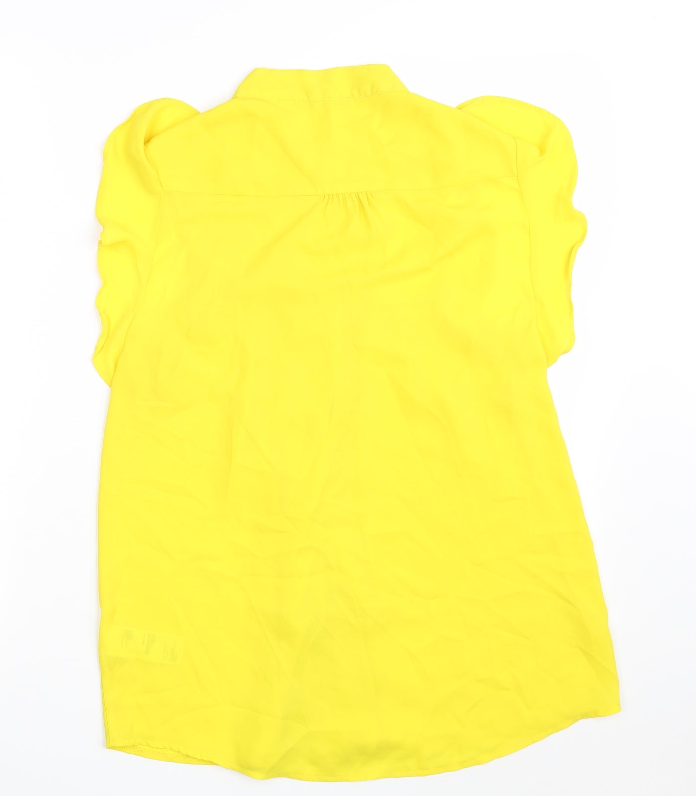 Womens UK Size 14 Oasis Yellow Basic Button-Up