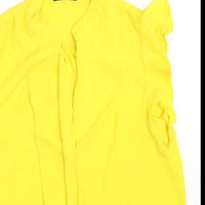 Womens UK Size 14 Oasis Yellow Basic Button-Up