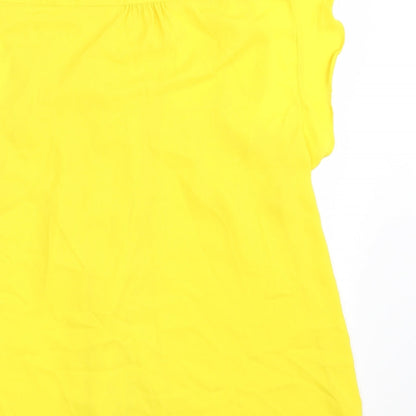 Womens UK Size 14 Oasis Yellow Basic Button-Up