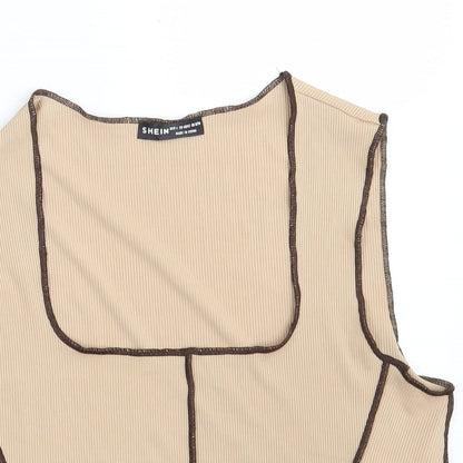 SheIn Womens Brown  Polyester Pullover Sweatshirt Size L   - Cropped