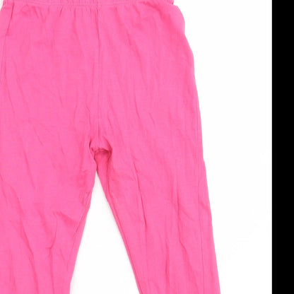 F&F Girls Pink  Cotton Carrot Trousers Size 7-8 Years  Slim