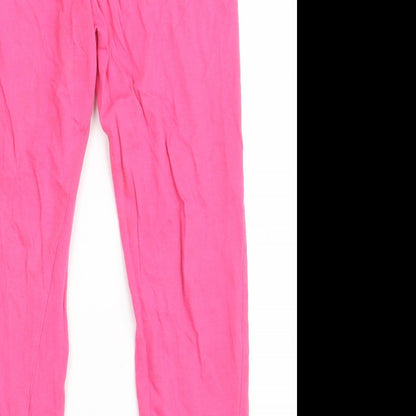 F&F Girls Pink  Cotton Carrot Trousers Size 7-8 Years  Slim