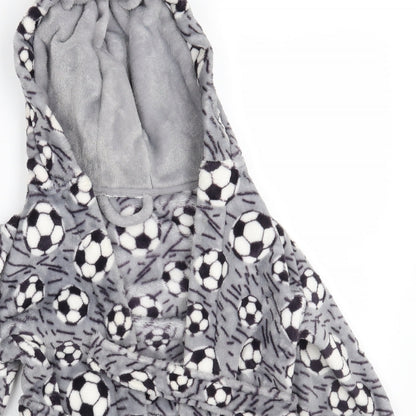 Dunnes Stores Boys Grey Geometric 100% Polyester  Robe Size 3-4 Years   - Football