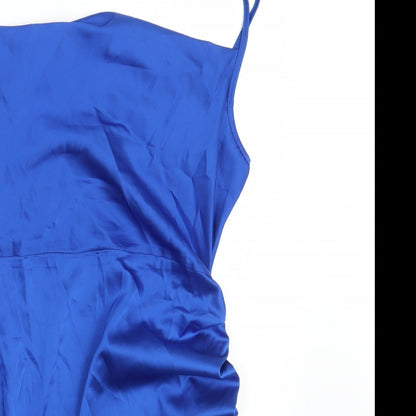 NAANAA Womens Blue  Polyester Bodycon  Size 12  Off the Shoulder Zip