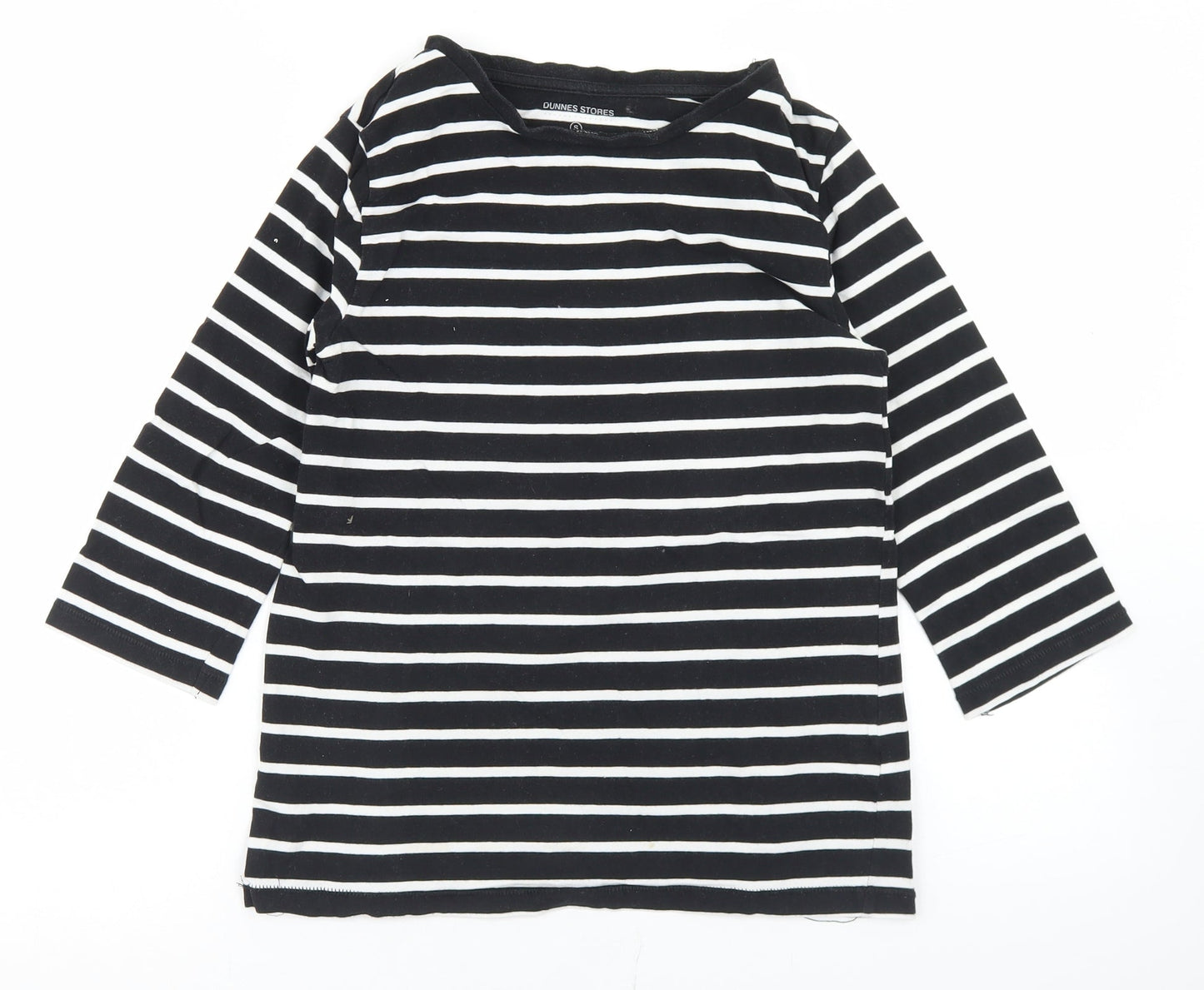Womens UK Size S Dunnes Stores Black Basic T-Shirt