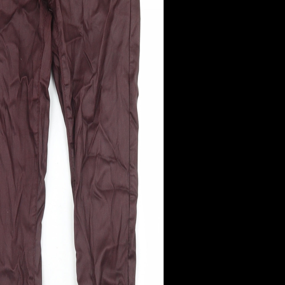 Parisian Womens Purple  Viscose Skinny Jeans Size 8 L27 in Regular Button