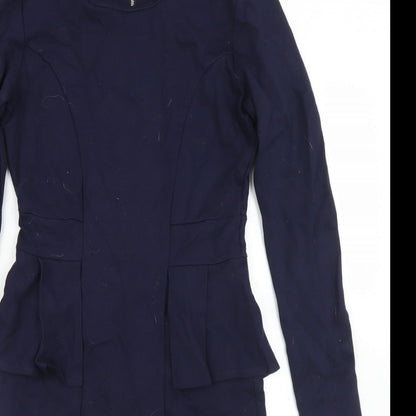 Limited Collection Womens Blue  Viscose Pencil Dress  Size 6  Crew Neck