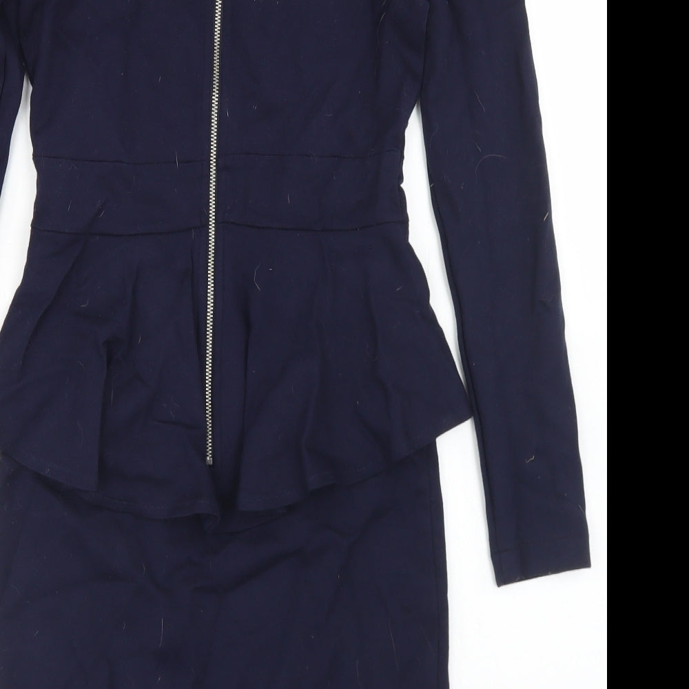 Limited Collection Womens Blue  Viscose Pencil Dress  Size 6  Crew Neck