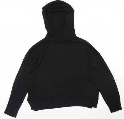 Select Womens Black  Acrylic Pullover Hoodie Size XL   - cROPPED