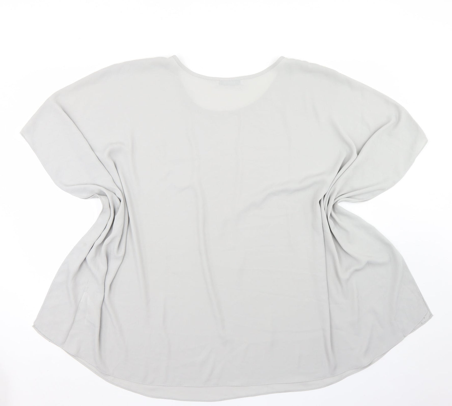 Evans Womens Grey  Polyester Basic Blouse Size 22 Round Neck